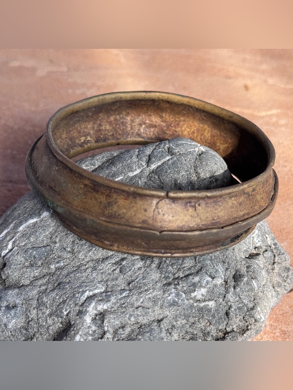 Antique Bronze Bangle ~ Currency Manilla Bracelet ~ Lost Wax Cast ~ Tribal Gypsy
